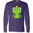 thumbnail image 3 of Inktastic Cute Frog, Green Frog, Frog Prince, Crown Long Sleeve T-Shirt, 3 of 5