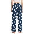 thumbnail image 3 of FORMRS Women's Pajama Pants with Pockets Soft Comfy Loungewear Sleep Bottom, Sizes S-2XL, Navy Blue Baseball Pattern, 3 of 8