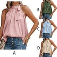 thumbnail image 4 of Jumpingount Blusa sin mangas Niñas Elegante Bowknot Camisa Cumpleaños Boda Vacaciones Top Playa Vacaciones Oficina Ropa de verano Prendas para la parte del cuerpo Azul S Jumpingount AP011046-09, 4 of 5