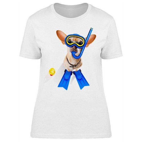 Scuba Diving Chihuahua T-Shirt Women -Image by Shutterstock, Female x-Large