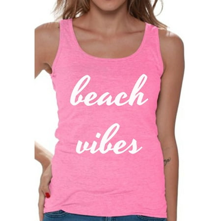 Awkward Styles Beach Vibes Tank Top Women's Vacation Tank Beach Sleeveless Shirt Beach Outfit for Women Summer Party Outfit Summer Vibes Tshirt Summer Vacation Shirts Vacay T-Shirt Travel (Best Summer Travel Clothes)