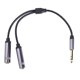 thumbnail image 2 of Injueey Cable de extensión macho a hembra de 6,35mm a 2 de 6,5mm, par de cables de extensión de PC Digital, conector profesional, Cable Cables de audio/vídeo, 2 of 6