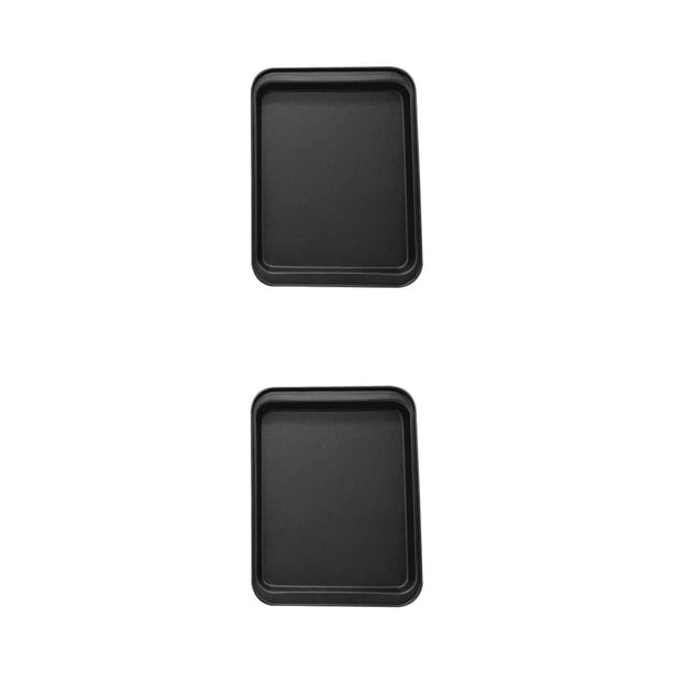 Billuyoard Bandejas rectangulares para hornear Bandeja de horno de acero inoxidable Utensilios para hornear negros / dorados Accesorio resistente al Negro 24*18cm 2piezas Billuyoard CBP123042