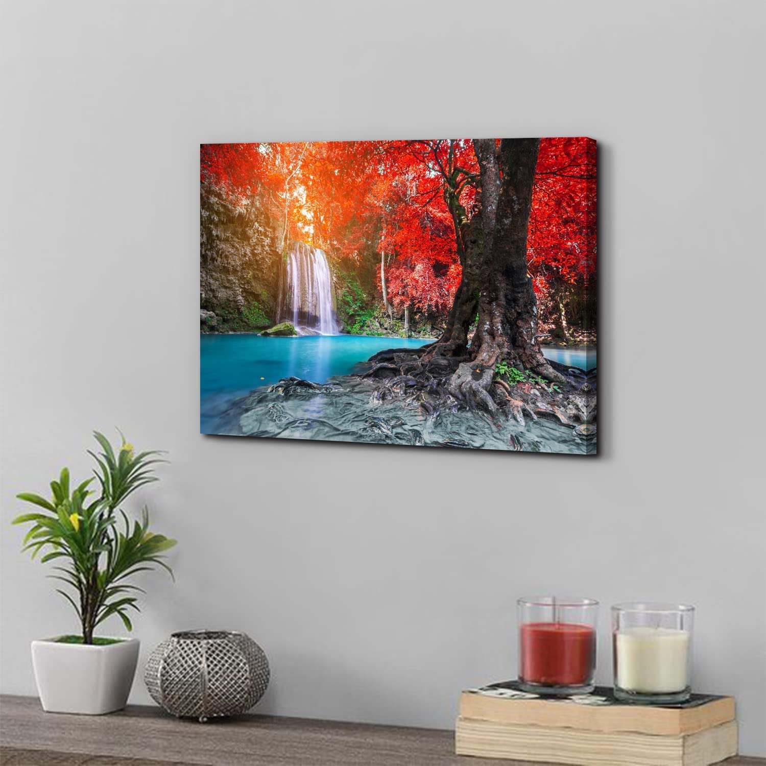 絵画 Mountain waterfall Amazon.com: Mountain Waterfall Chinese Canvas Paintings