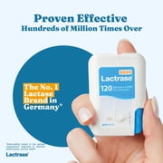 Lactrase Tablet Dispenser – #1 Lactase Brand in German Pharmacies – Strong 6,000 FCC Lactase Units – 120 Fast-Acting Pills for Lactose Intolerance – Enjoy Dairy Again