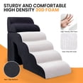 thumbnail image 3 of 6 Tiers Dog Stairs for High Bed, 30 Inch Height 6 Steps Soft Foam Spliced Dog Steps for Bed, Non-Slip Sturdy Pet Stairs, Ramp for Small, Older Pets, 3 of 8