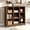 Cracked Oak, variant on iSunirm 38.6'' Wide 9 Cube Storage Organizer with Charging Station, 4-Tier Wooden Cube Bookcase for Living Room, Entryway, Black