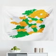 thumbnail image 1 of Map Tapestry, United Kingdom Lettering with Sea and Ocean Names Country Names City Borders, Fabric Wall Hanging Decor for Bedroom Living Room Dorm, 2 Sizes, Sky Blue Multicolor, by Ambesonne, 1 of 1