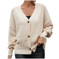 thumbnail image 2 of Cardigans Surdimensionnés pour Femmes Mode Décontractée Couleur Cardigan à Manches Longues Femmes Mode Automne 2023 en Liquidation, 2 of 9