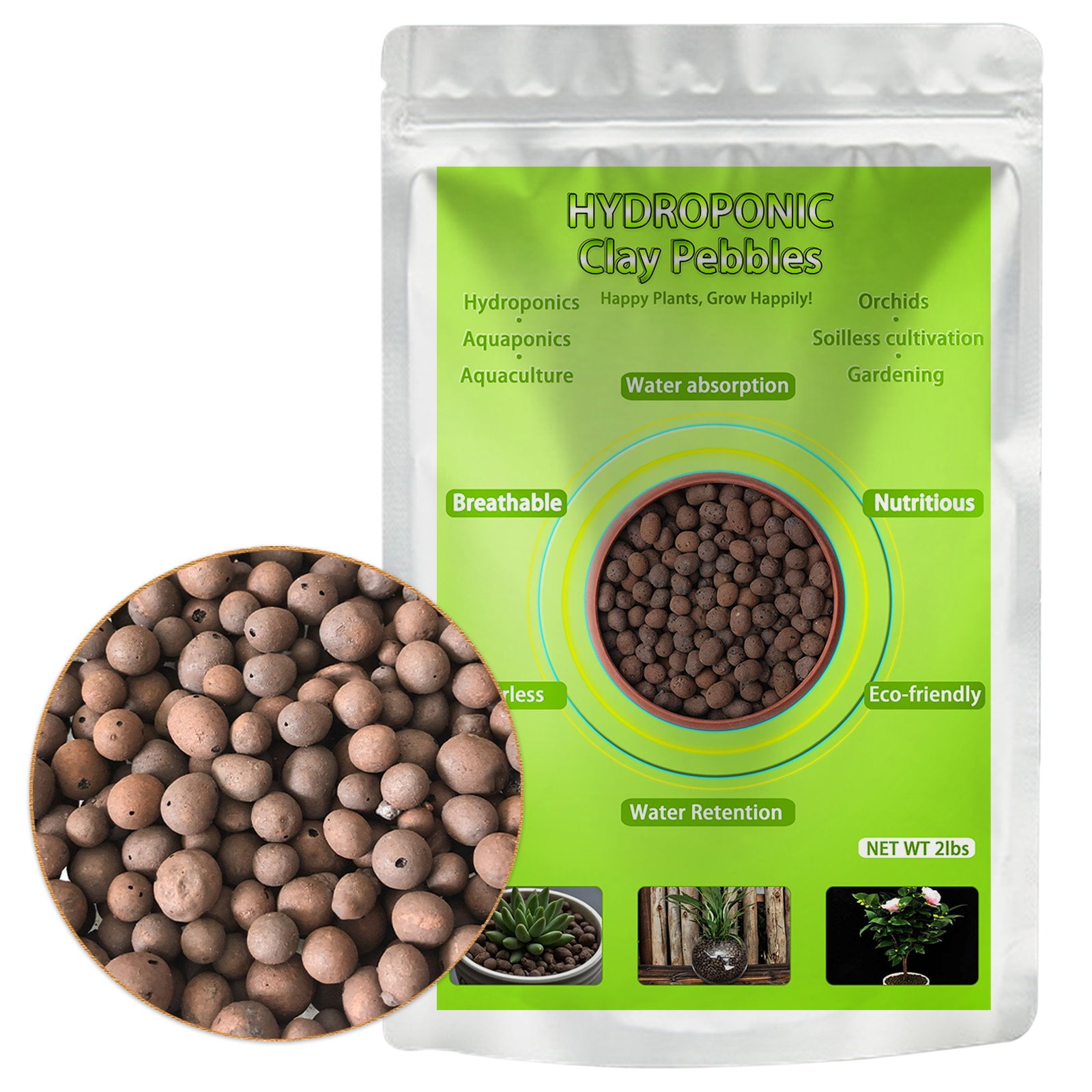 4 Liters Hydro Clay Pebbles Hydroponic Expanded Rocks Expedited Shipping 