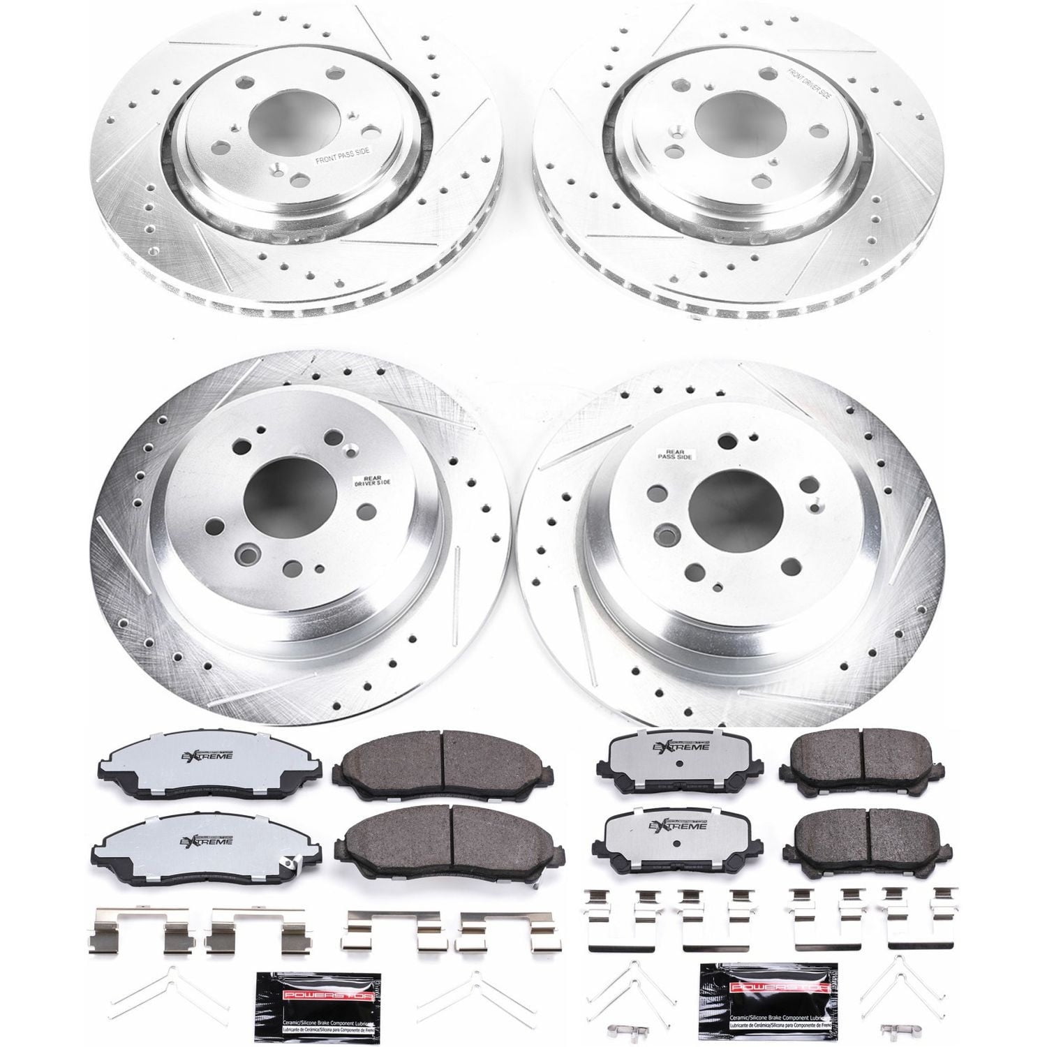 Power Stop Front and Rear Z36 Truck & Tow Brake Pad and Rotor Kit K7576-36