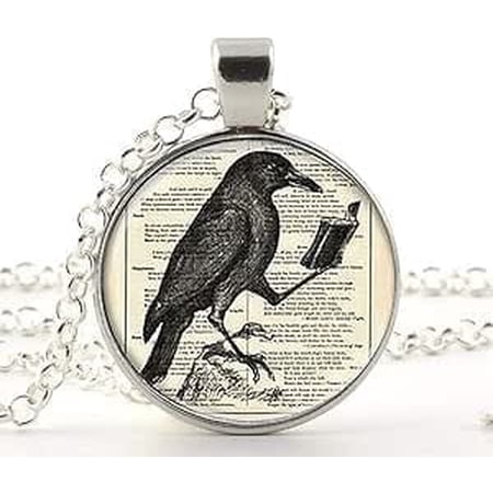 Raven Pendant Raven Necklace Crow Necklace Bird Jewelry Necklace