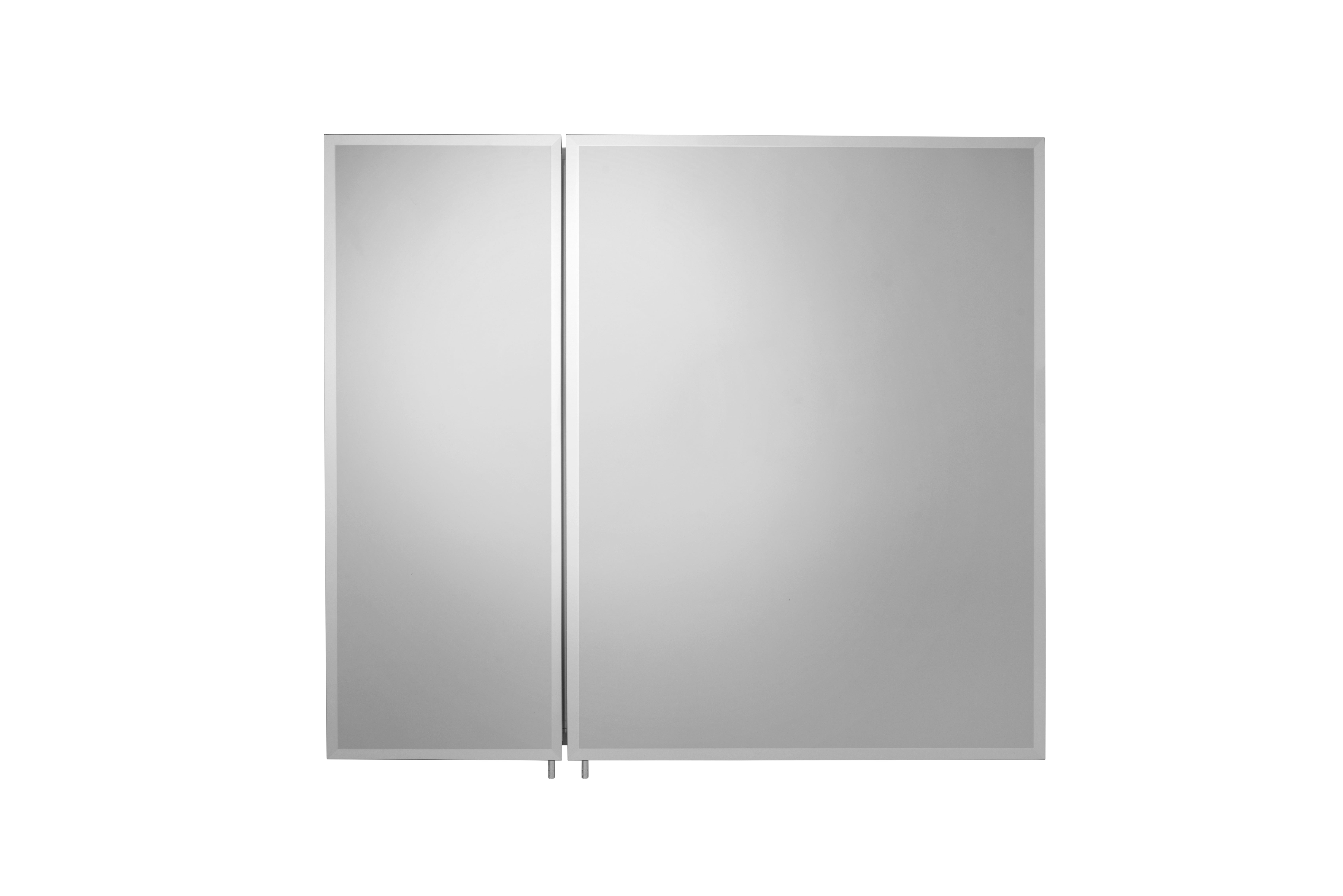 Croydex Halton Double Door Aluminium Bathroom Medicine Cabinet in Chrome (30x26in)