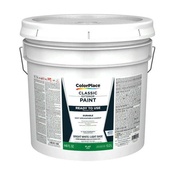 ColorPlace Classic Exterior House Paint, Flat, Bright