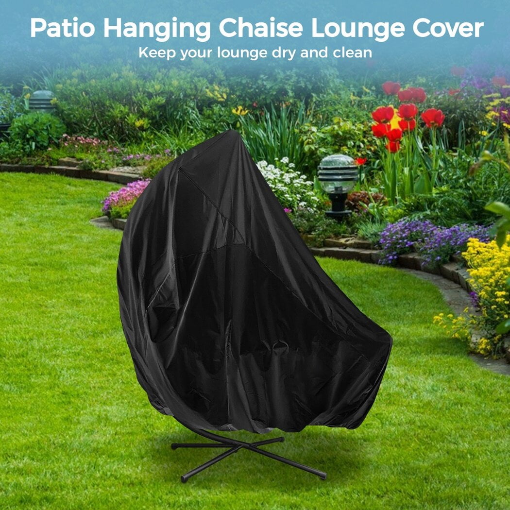 Patio Hanging Chaise Lounge Cover, Waterproof Outdoor Hammock Swing Chair Protector, Outdoor Curved Steel Hammock Lounger Swing Chair Covers. 78 x 73 x 46 inches