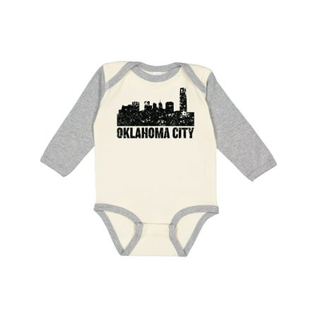 

Inktastic Oklahoma City Skyline Grunge Boys or Girls Long Sleeve Baby Bodysuit
