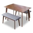 thumbnail image 1 of Aria Modern Solid Wood Walnut Kitchen & Dining Room 3 Piece Furniture Set, 1 of 4