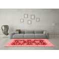 thumbnail image 3 of Ahgly Company Machine Washable Indoor Round Oriental Red Traditional Area Rugs, 6' Round, 3 of 4