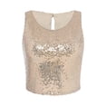 thumbnail image 5 of Fshinging Basic Cute Women Tank Top Glitter Sequin Sleeveless Cropped Casual Summer Clothes 2026 Gold XL, 5 of 5
