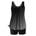 thumbnail image 4 of FAVIPT High Waist Tankini Swimsuits for Women Gradient Tank Top with Shorts Two Piece Summer Beach Swimming Boarding Swim Set Black,M, 4 of 5