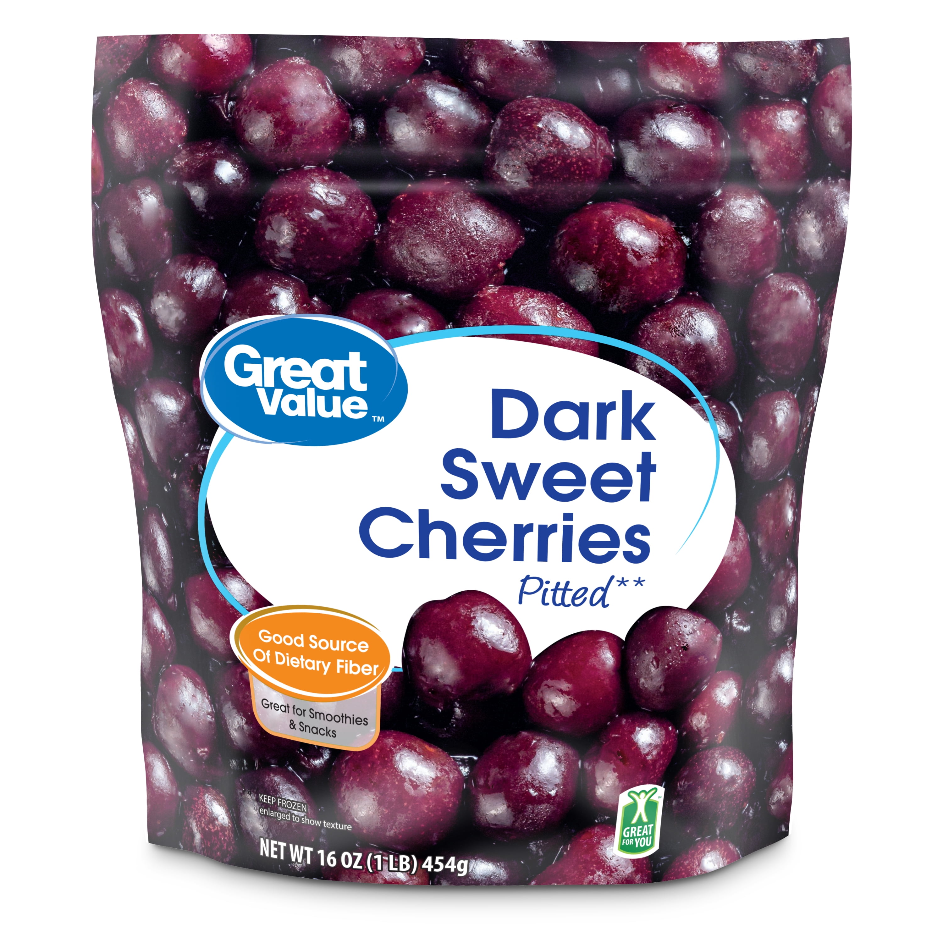 Great Value Dark Sweet Cherries, Frozen, Pitted, Frozen, 16 oz