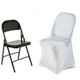 thumbnail image 2 of BalsaCircle White Solid Premium Spandex Folding Chair Cover Wedding Party Slipcovers, 2 of 3