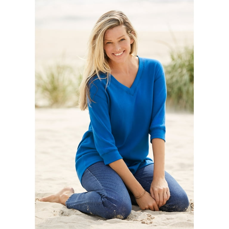 Woman within thermal sweatshirt hot sale