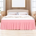 thumbnail image 2 of PiccoCasa Polyester Brushed Bed Skirt with Elastic Dust Ruffles 16" Drop, Full Pink, 2 of 8