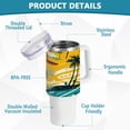 thumbnail image 4 of Surfers Beach Trees Waves 40 oz Tumbler with Handle Insulated&nbsp;Travel Mug&nbsp;Lid Straw Leak Proof Steel Vacuum Water Bottles Glasses Fits in Car Cup Holder, 4 of 7