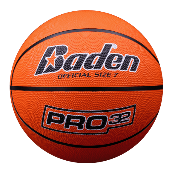 Baden Pro32 Durable Rubber Basketball, Size 7 (29.5", Orange)