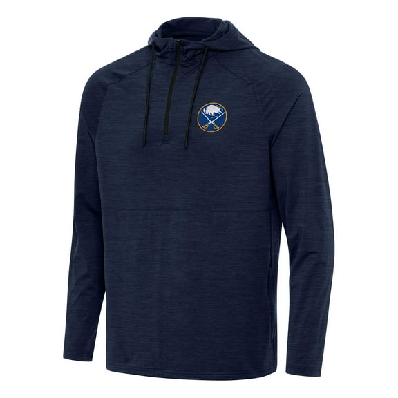 Men's Antigua Heather Navy Buffalo Sabres Spikes Quarter-Zip Hoodie