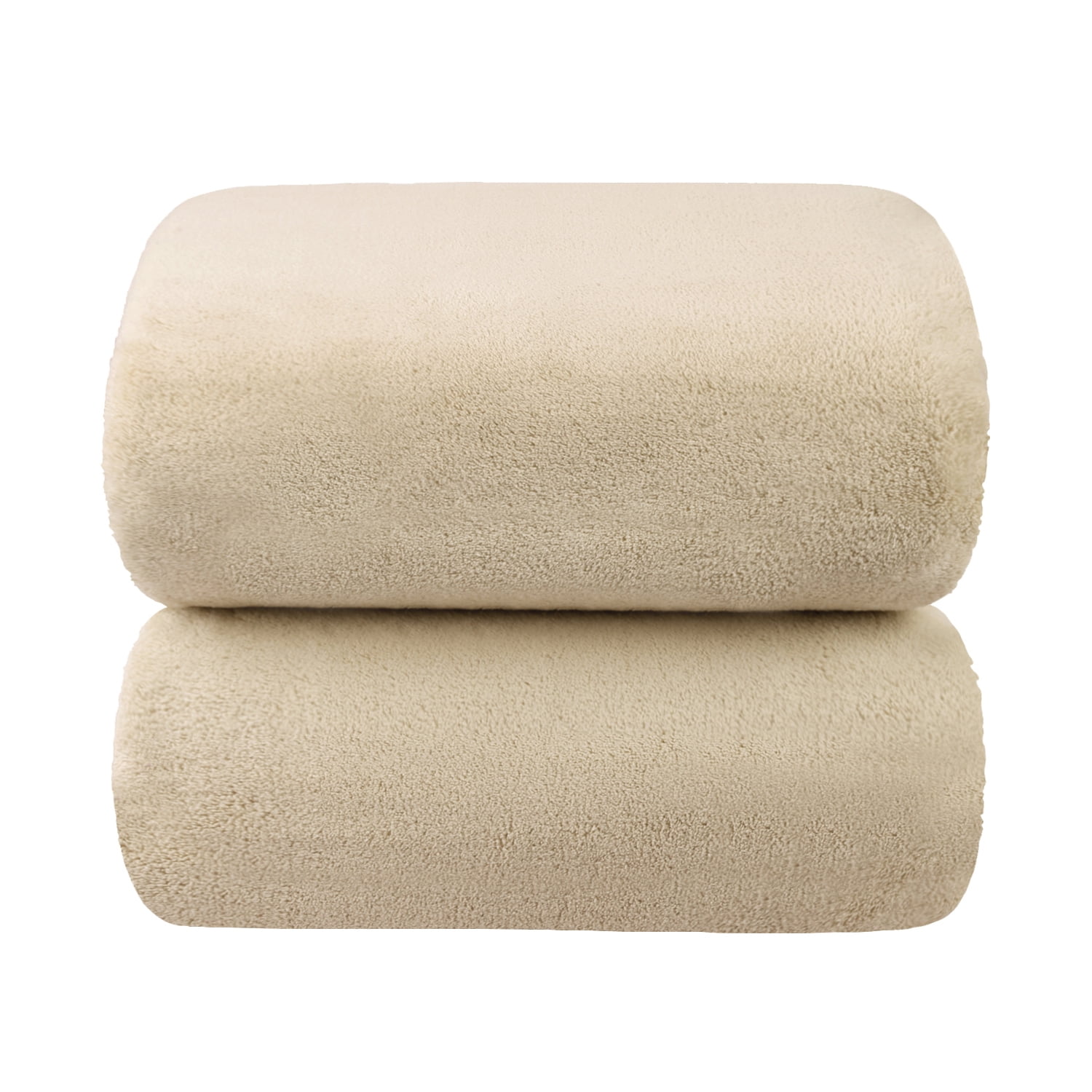 JML 2-Pieces Coral Fleece Large Bath Towel Set For Bathroom, Quick Dry Ultra Absorbent 35"x70"