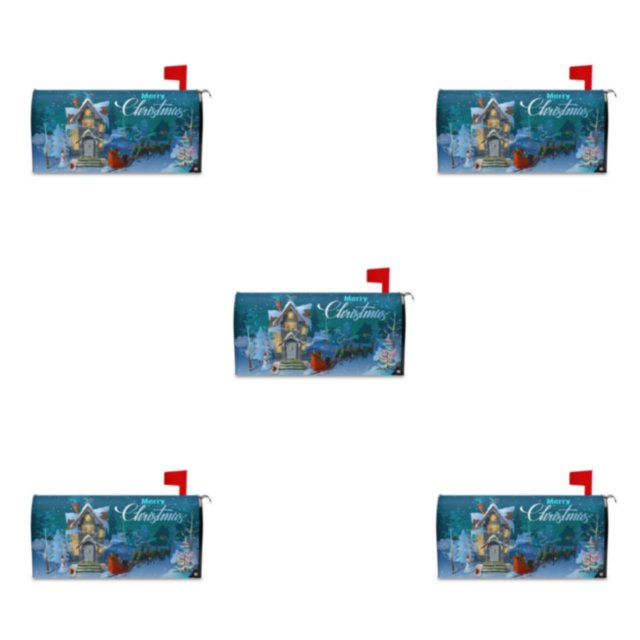 Wweixi Standard Size Double Recliner Couch Cover Easy To Vivid Print Cloth Christmas Deer Pattern Mailbox Sleeve YTYH2309042 5Set
