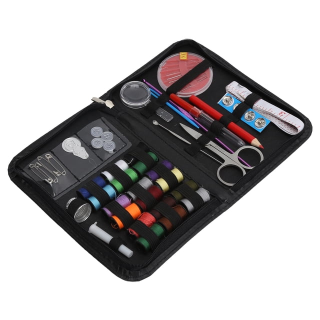 DIY Multi-Functional Sewing Supplies, Nylon Compact Sewing Kit Portable Lightweight With Stainless Steel Needle For Home Daily Use For Sewing Black