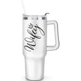 thumbnail image 2 of Wife Gifts 40oz Tumbler with Handle and Lid Straw, Wedding Gift for Wife from Husband, Great Wifey Cup Water Bottle Birthday Present, Romantic I Love You Valentines Gifts for Her, 2 of 6