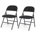 thumbnail image 1 of Costway 2 PCS Folding Chairs with Metal Frame PVC Leather Stackable Chairs for Indoor, 1 of 8