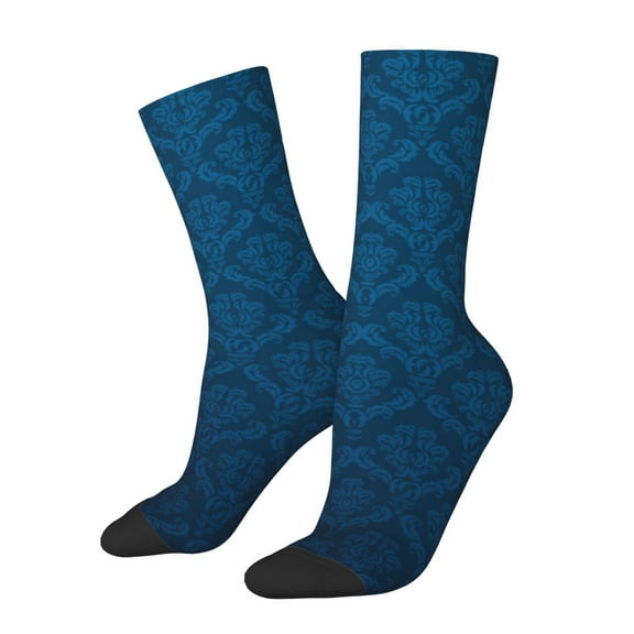 Rateoe Dark Blue for Women Casual Calf Socks - Cute Crew Socks - Thin Soft Above Ankle Socks Size 5-11