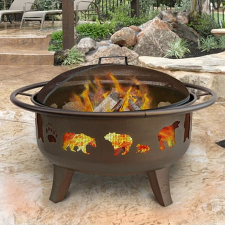 Landmann Usa Patio Lights Firedance Bear And Paw 36 Diam Fire Pit
