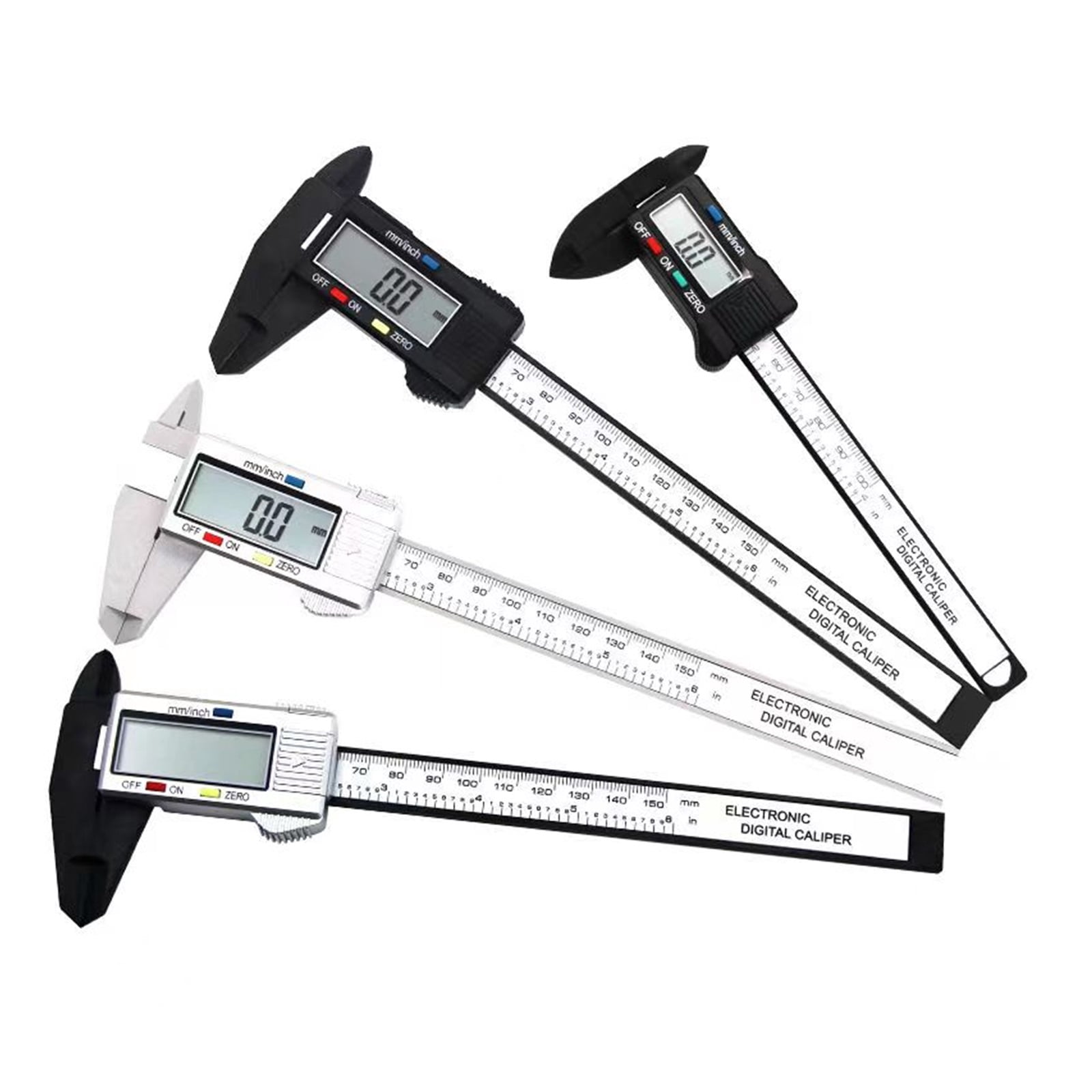 Electronic Gauge Micrometer 100mm Ruler Digital 150mm Caliper Digital Measuring Vernier Caliper Fiber Tool Dial Carbon ,Complete Kit