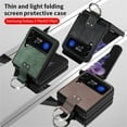 thumbnail image 2 of Dteck for Samsung Galaxy Z Flip 3 6.7" 2021 Case, Lightweight Premium PU Leather Anti-Drop Case with 360°Kicksatnd Shockproof Protective Case for Z Flip 3 Ladies Women Men, Black, 2 of 11