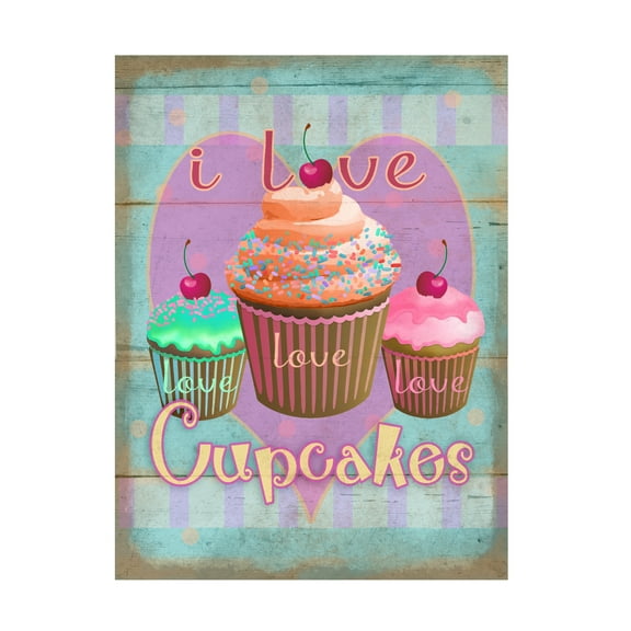 RetroPlanet 'I Love Cupcakes' Canvas Art
