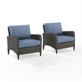 thumbnail image 3 of Afuera Living Ensemble de Chaises en Osier Moderne pour Extérieur Bleu (Ensemble de 2), 3 of 11
