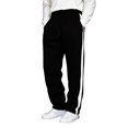 thumbnail image 5 of Mens Casual Athletic Straight Leg Trousers Side Color Block Stripe Drawstring Elastic Waist Sweatpants With Pockets XL, 5 of 9