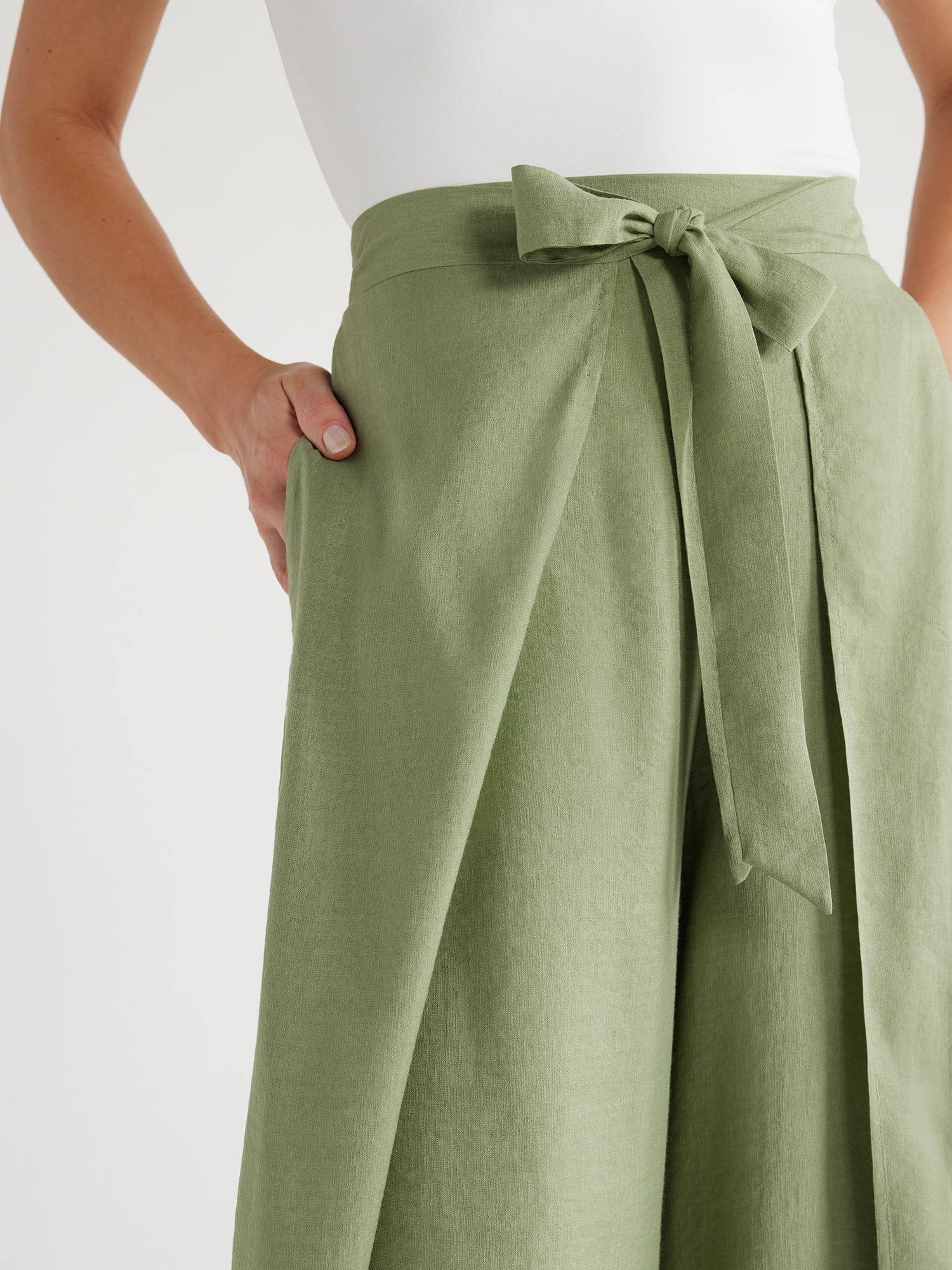 Sofia Jeans Women's Petal Hem Palazzo Pants, 30" Inseam, Sizes XS-XXXL
