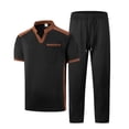 thumbnail image 2 of ZUKMRJPC Men's Tracksuit 2 Piece Waffleknit Textured Athletic Sweatsuits Short Sleeve Shirts and Long Pants Casual Running Jogging Suit Sets, 2 of 4