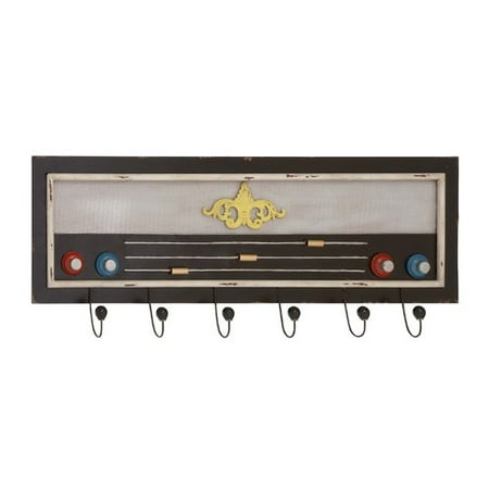 Cole & Grey Vintage Radio Themed Metal Wall Hooks