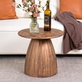 thumbnail image 4 of Round End Table for Living Room, Metal Small Side Table, Modern Nightstand Tea Table for Living Room, Walnut, 4 of 6