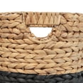 thumbnail image 4 of happimess BSK2011D-3SET Avery Bohemian Cottage Handwoven Hyacinth Cylinder Nesting Baskets with Handles, Natural/Black (Set of 3), 4 of 6