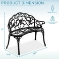 thumbnail image 6 of Ktaxon Outdoor Patio Park Garden Bench Courtyard Leisure Rose Cast Aluminum, Outdoor Loveset, Black, 6 of 9