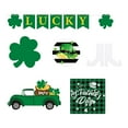 thumbnail image 3 of Clearance!Fdelink Tray Decoration St. Patricks Day Tiered Tray Decor Wooden Table Signs Green Gnome Block Party Wood Table Centerpieces with Holder for St. Patricks Home Holiday Decor Green1, 3 of 9
